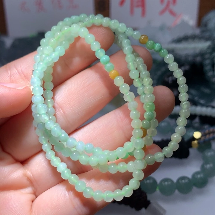 翡翠颈饰未镶嵌保真天然A货翡翠