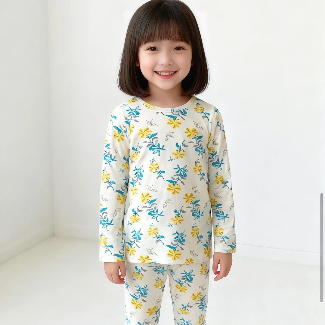 男女童春秋款卡通满印莱卡家居套装