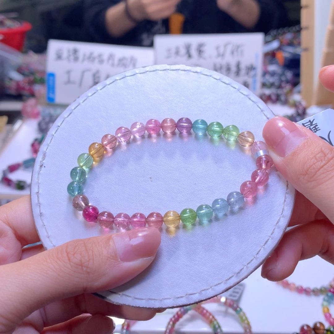【闪购商品】未镶嵌手链碧玺6.3mm左右净体