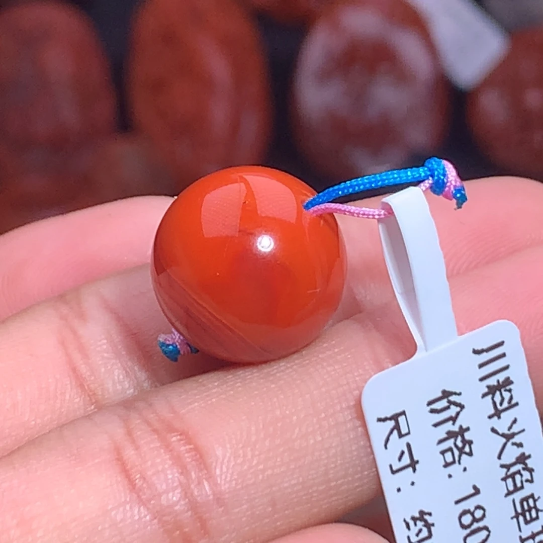 南红玛瑙未镶嵌珠宝半成品单珠15.8