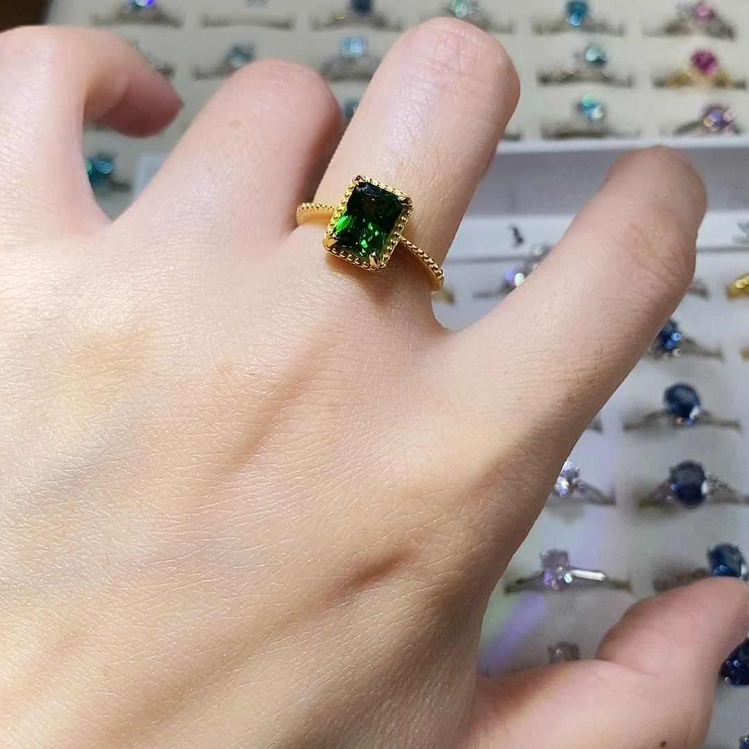 碧玺戒指银S925镶嵌培育