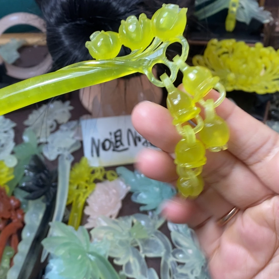 蛇纹石玉未镶嵌发饰