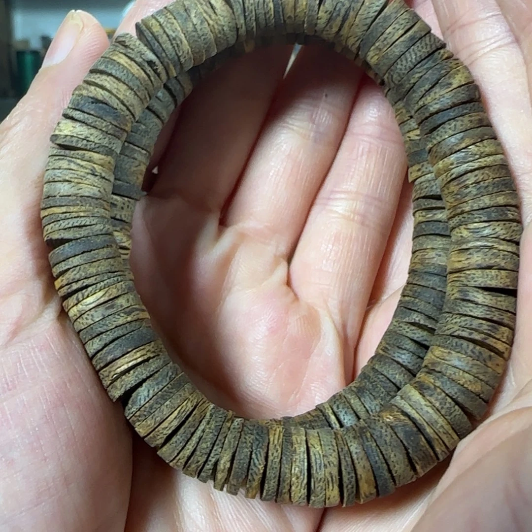 手串沉香绿奇楠沉香沉水片珠单圈15克多样性发一