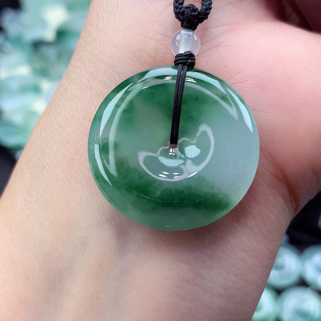 翡翠未镶嵌颈饰编号12尺寸28.6-5.4