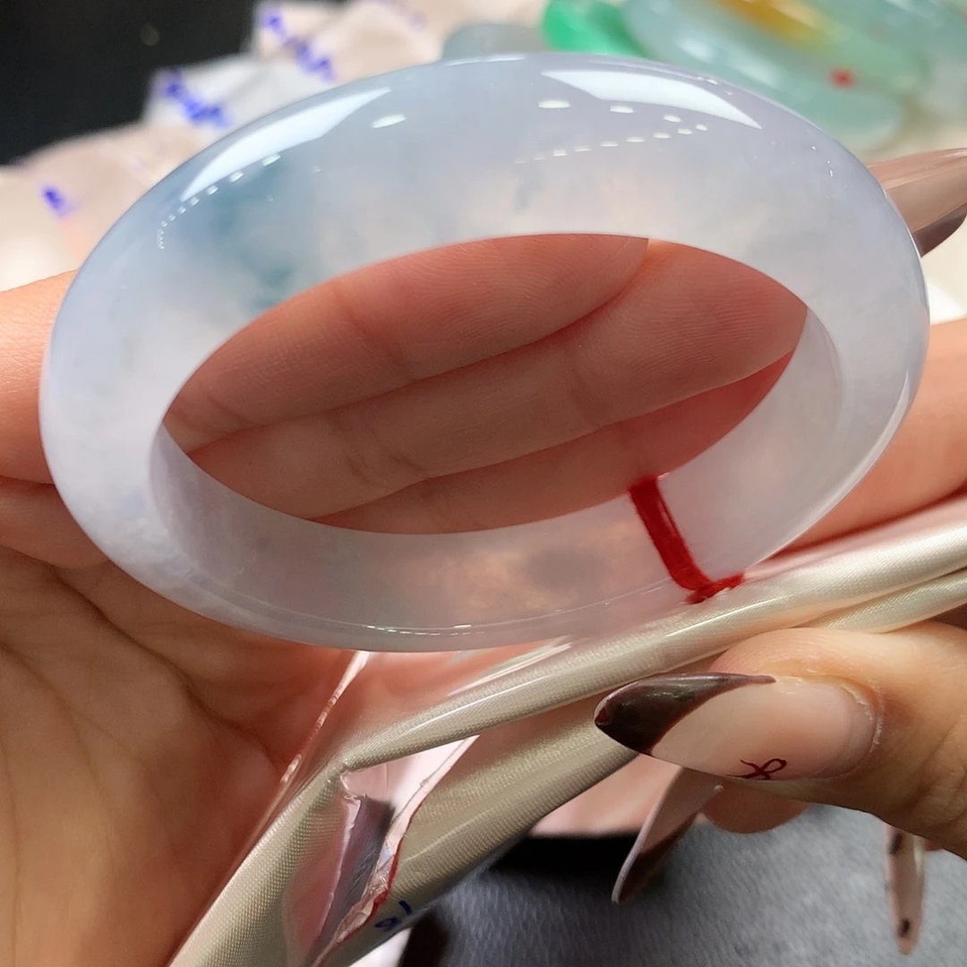 翡翠未镶嵌手镯4号冰紫 完美性价比