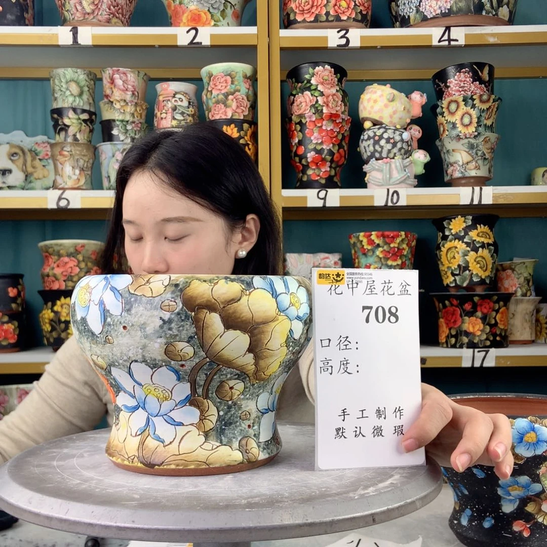 陶景德镇手工花盆708