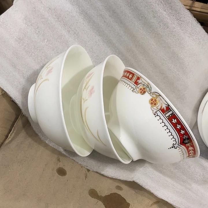 瓷片汉玉骨质瓷小碗3个 微瑕
