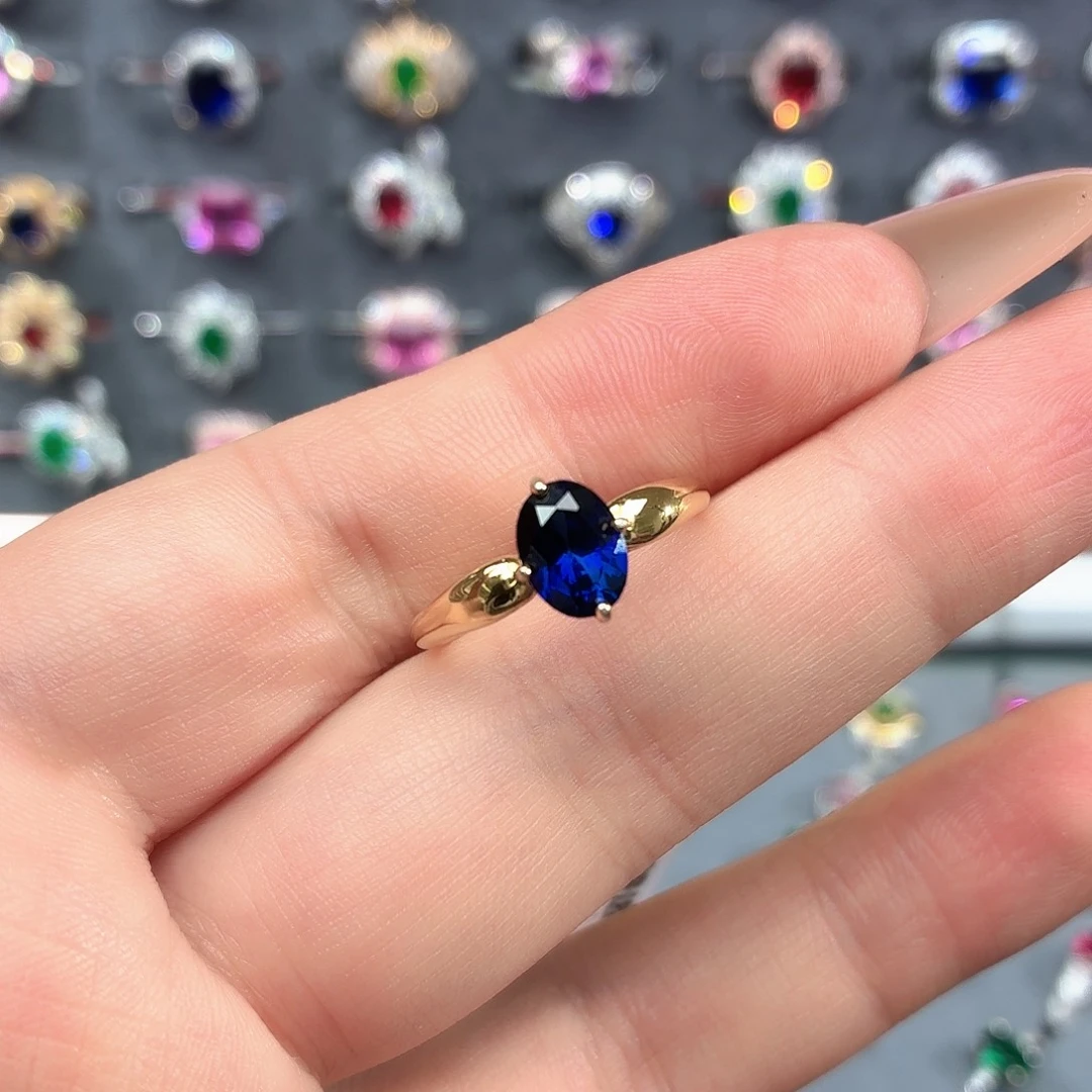 925银培育皇家蓝色宝石