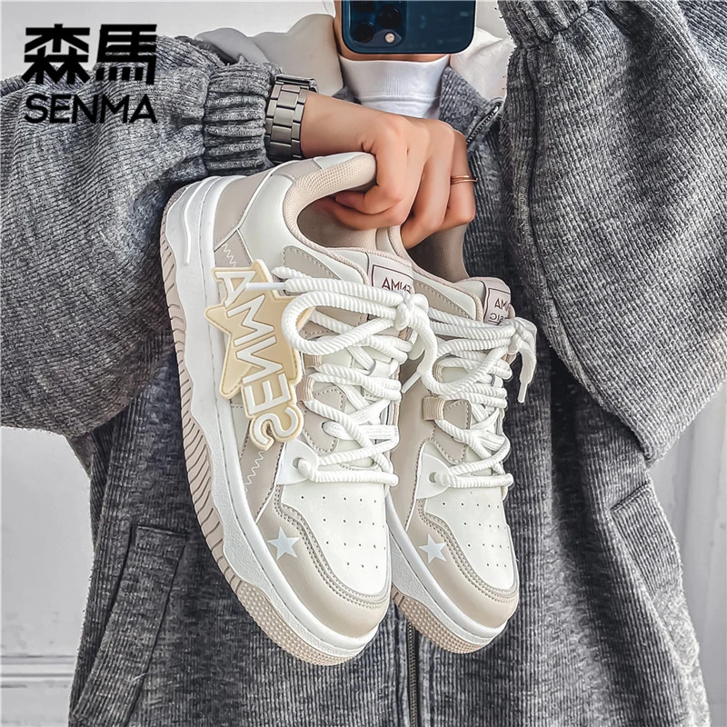 SENMA/森马鞋子男款2025春季新款休闲小众星星板鞋情侣百搭运动鞋