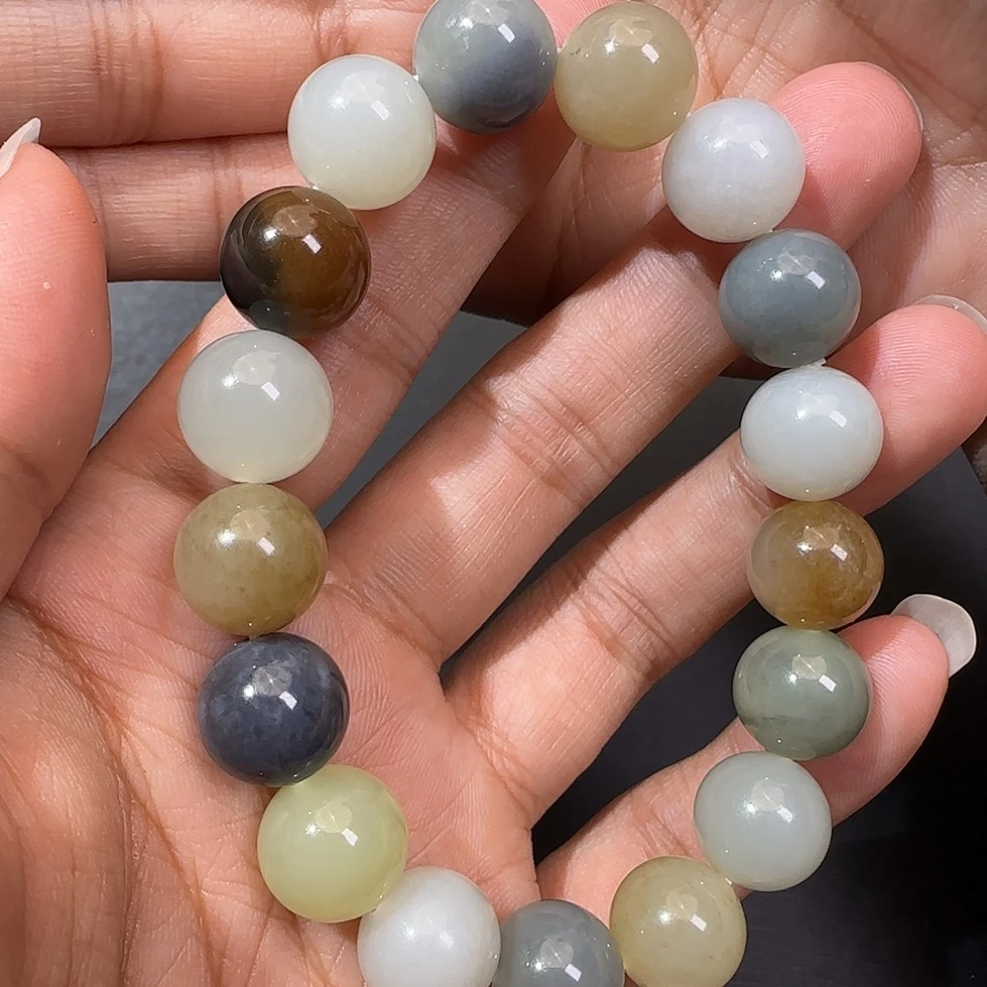 和田玉未镶嵌手链卡12福利多宝串