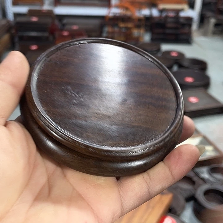 紫砂红木底座工艺品红木底座工艺品10公分