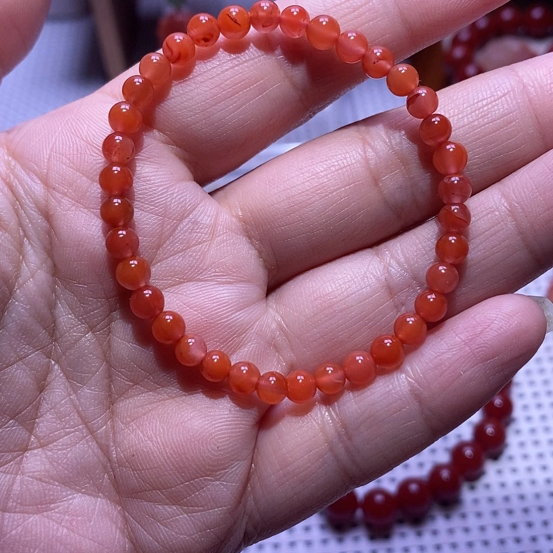 南红玛瑙未镶嵌手串卡4.8
