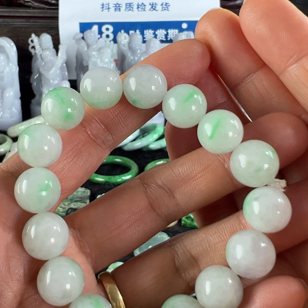 翡翠未镶嵌手镯天然翡翠珠串