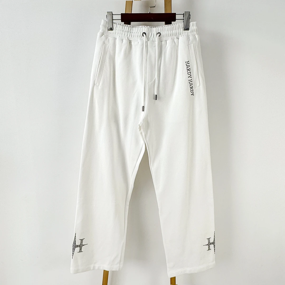 3557 秋季新款美式休闲字母烫钻直筒休闲卫裤男女同款长裤