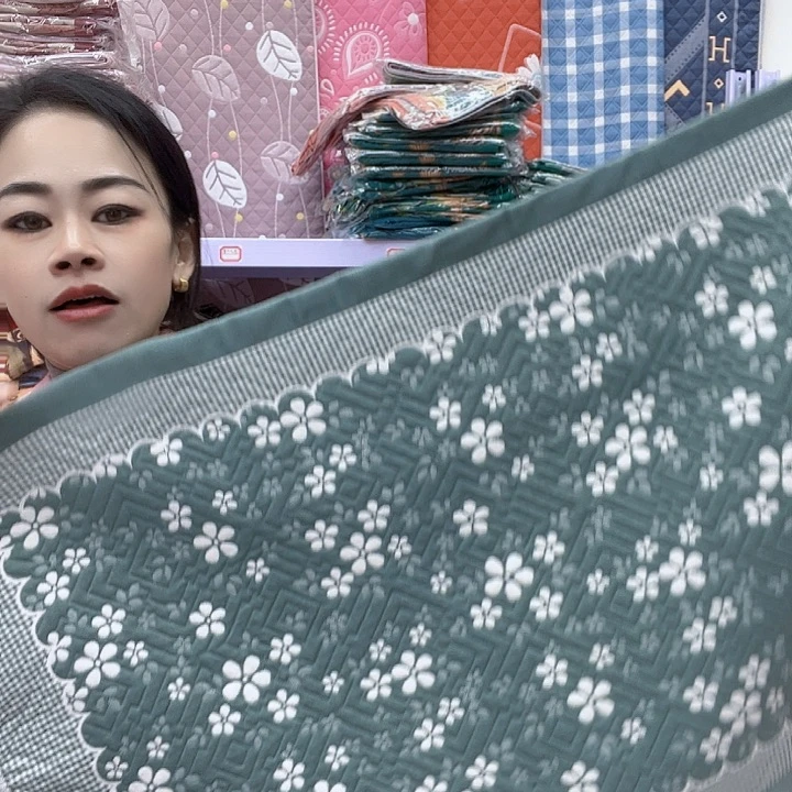 棉绿色雪花纯棉面料