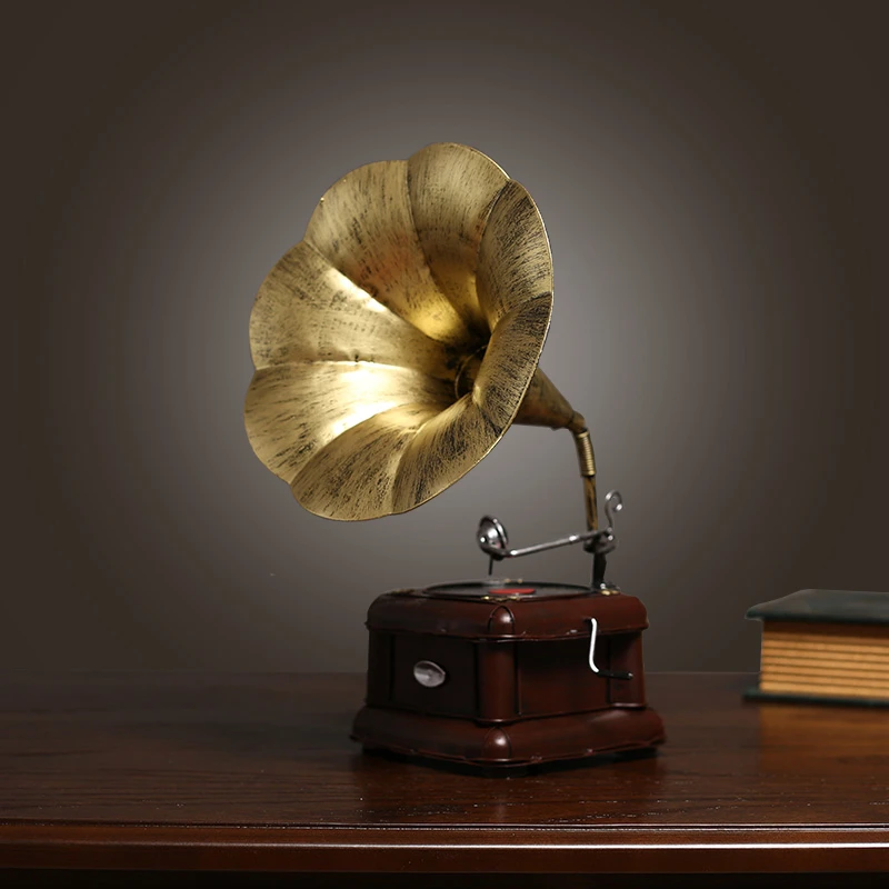 欧式复古留声机模型怀旧摆件道具家居客厅咖啡厅酒吧餐厅装饰摆设