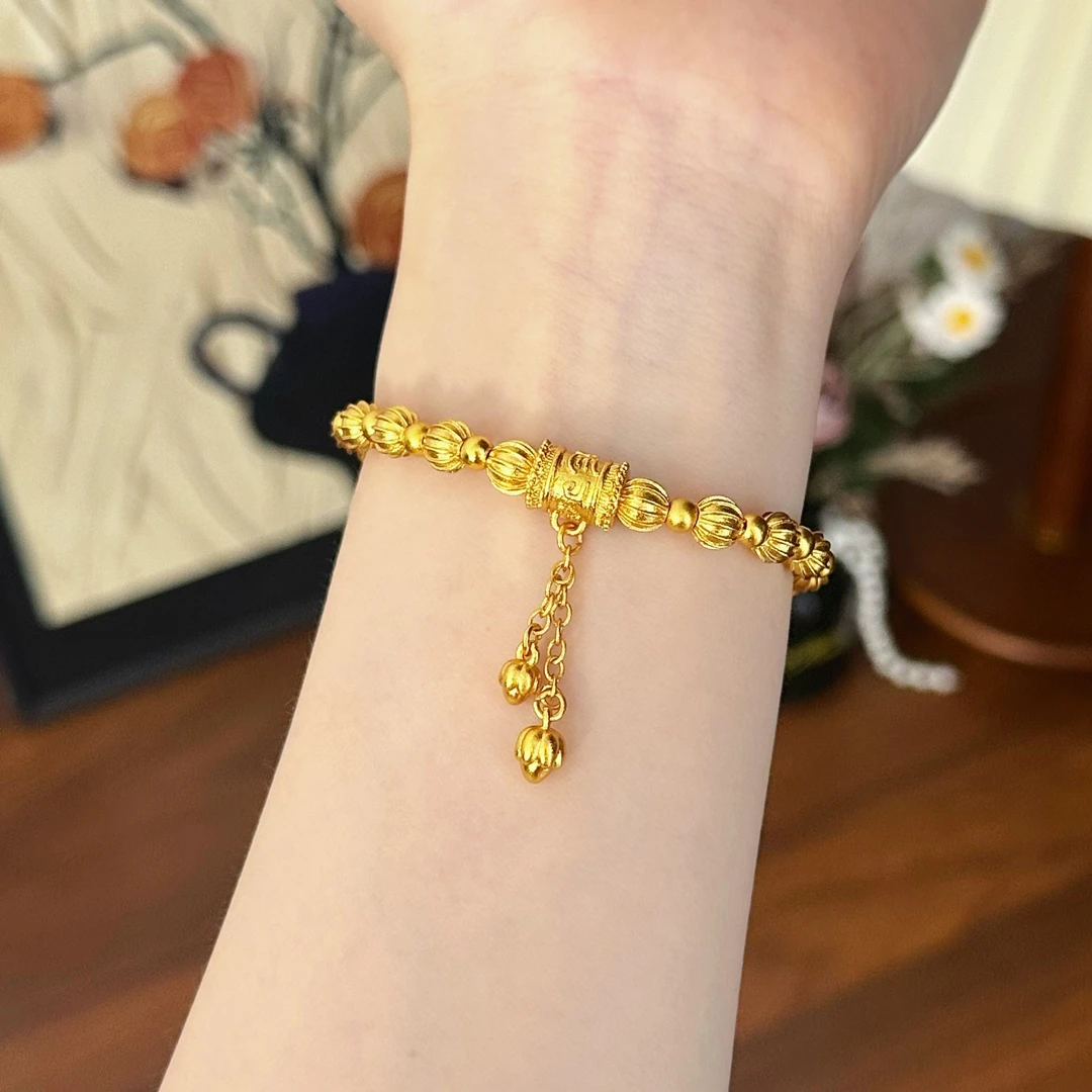 [清货专属链接]SL2617 古法南瓜珠莲蓬流苏手链 百搭