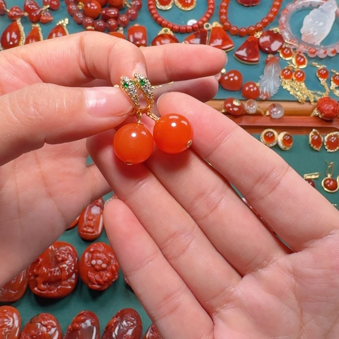 南红玛瑙南红12+银S925镶嵌