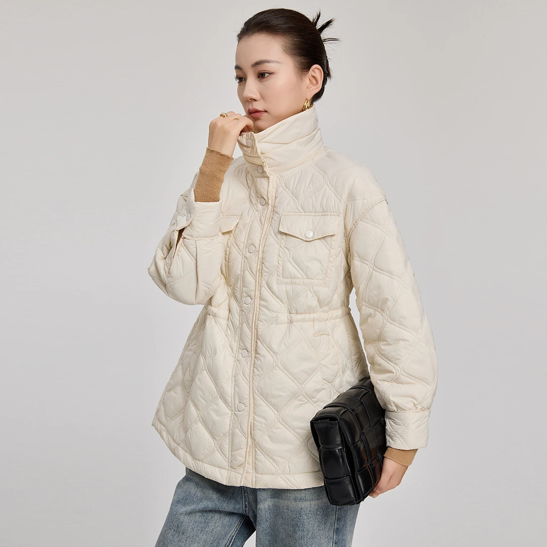 【达人专享】冬季通勤百搭纯色加厚女式棉衣外套GC188010
