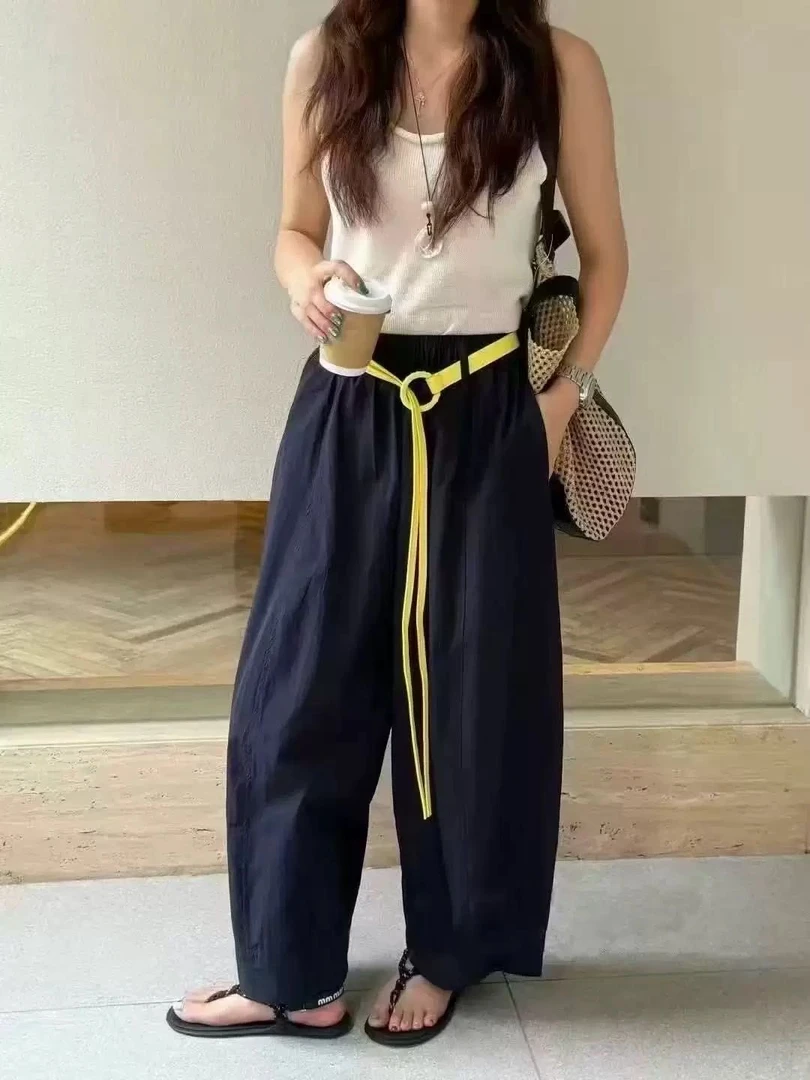 JF6005时尚宽松阔腿裤休闲裤长裤休闲拖地百搭女士休闲裤