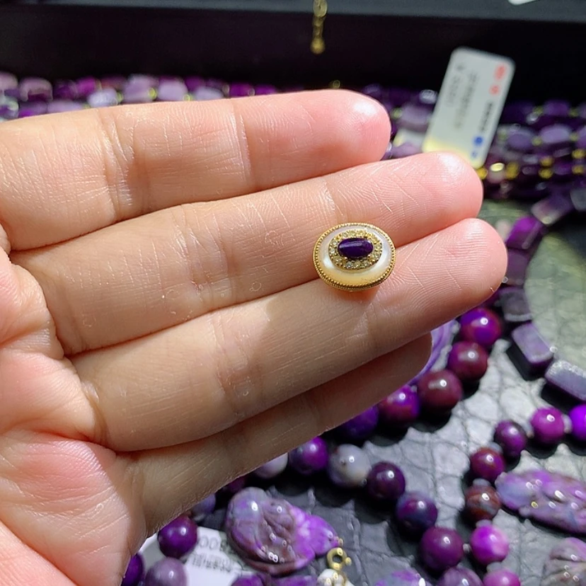 【闪购商品】苏纪石（舒俱来）银S925镀金镶嵌吊坠