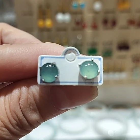 翡翠未镶嵌耳饰天然缅甸翡翠A货耳饰