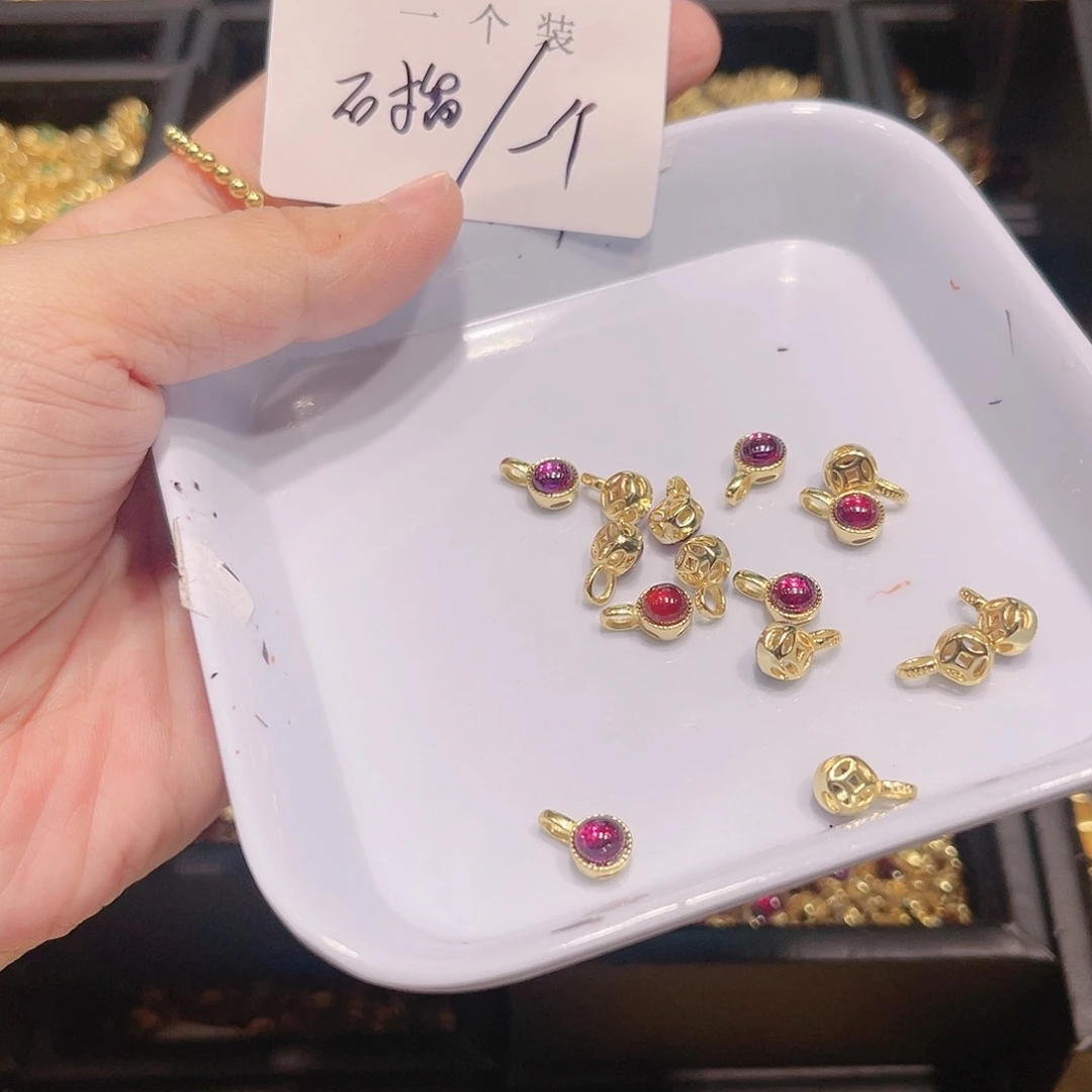 紫晶珠宝半成品银S925镀金镶嵌6