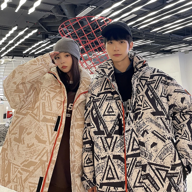 情侣羽绒服冬季户外接头保暖宽松面包服外套