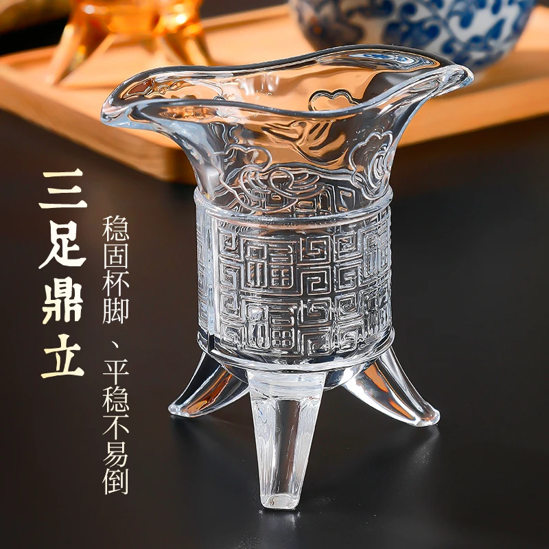 【帝王杯4只】ins创意新奇好物奶茶杯玻璃杯三足杯仿古爵杯酒杯