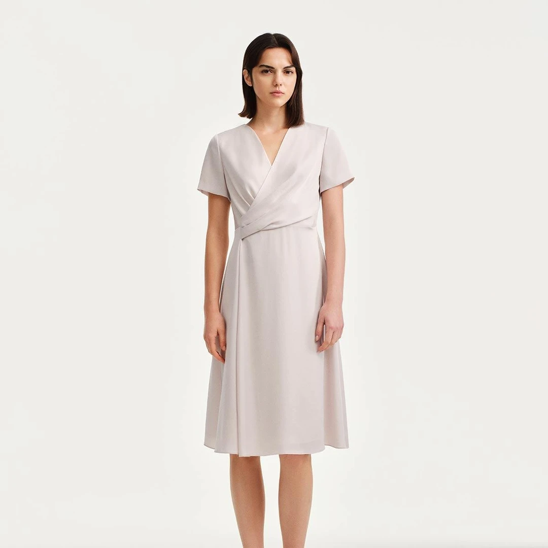 FALMEIG-萝家春夏V领交叉连衣裙女Y02000