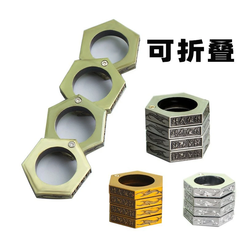 指虎防身四指扳指戒指魔戒多功能指虎户外破窗求家用儿童拳击柱