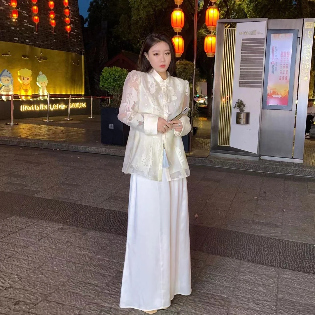 【琪琪推荐】大码女装新中式气质高级感夏季上衣+裙裤T11026QQ