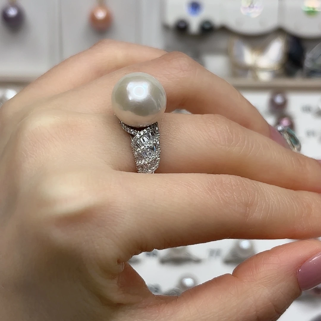 Y***.淡水珍珠银S925镶嵌戒指