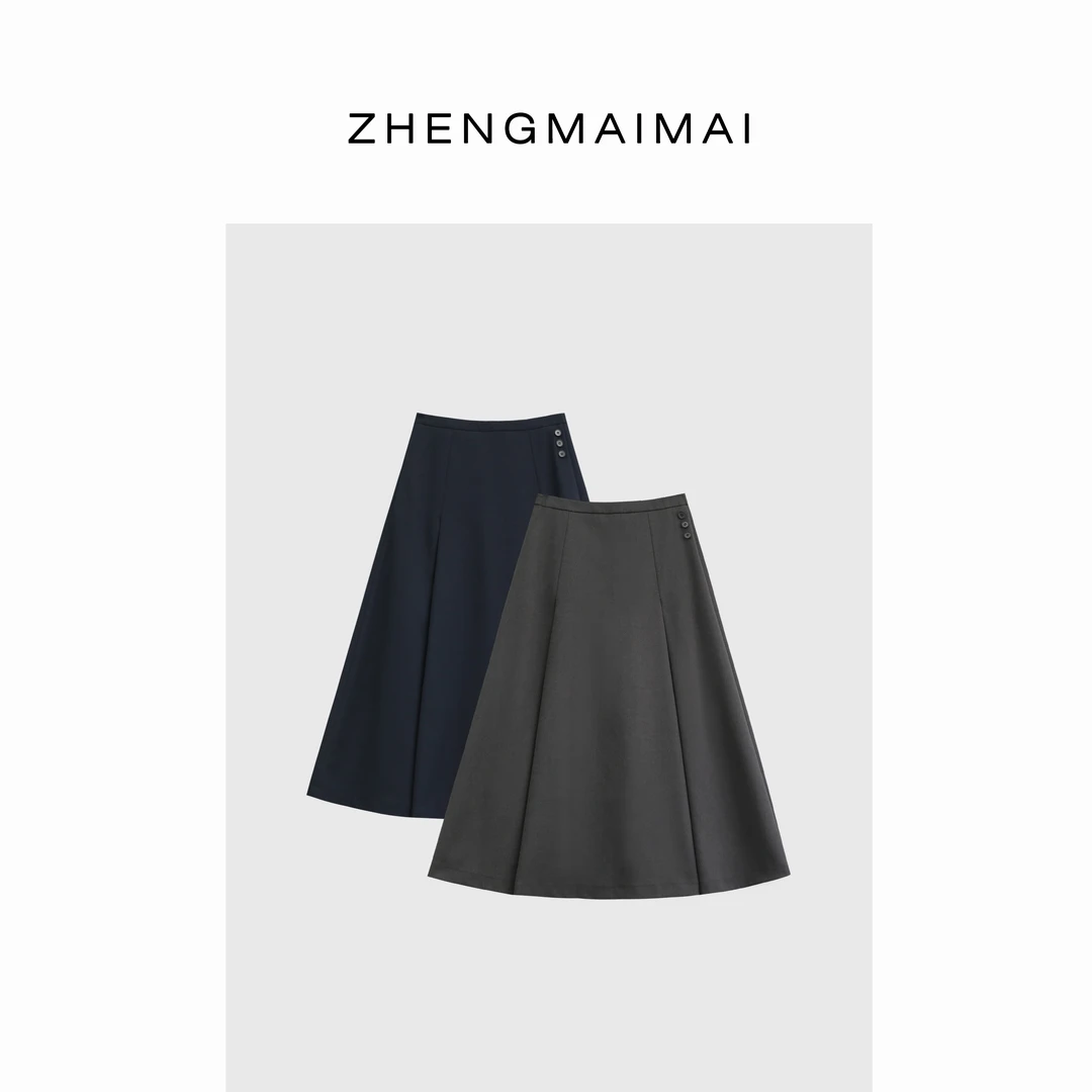 fattonny【黑标重工冬日半身裙】微胖百搭气质显瘦半身裙 HH31104Q2