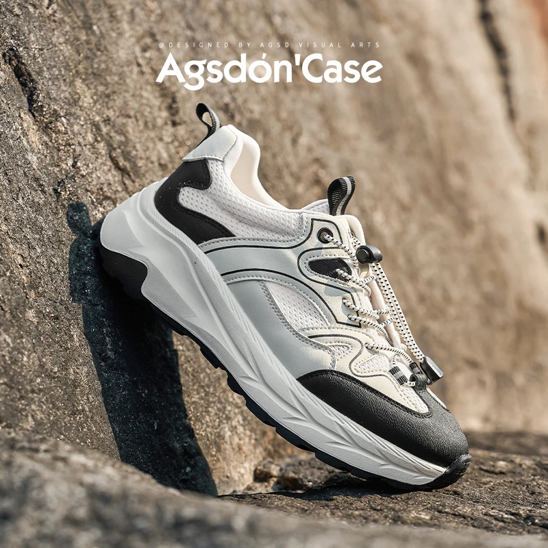 W253027老爹鞋女2025新款爆款透气增高防滑户外徒步登山鞋