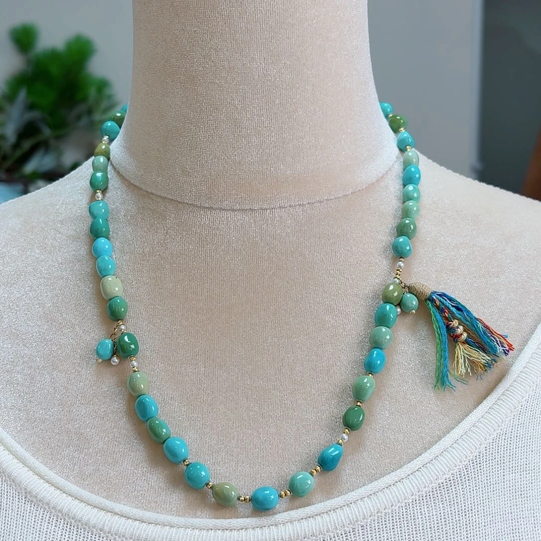 绿松石18K金镶嵌珠宝奇石