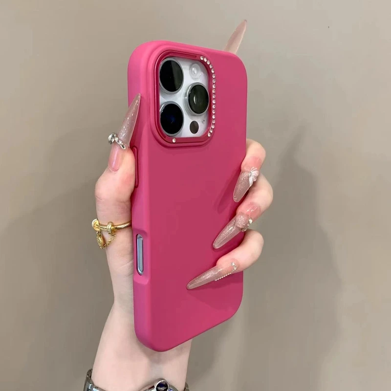 液态硅胶点钻镜头适用iPhone16promax手机壳15pro时尚14防摔13软