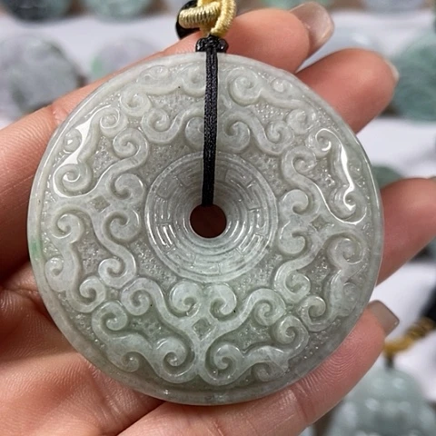 翡翠颈饰未镶嵌仿古平安扣福利