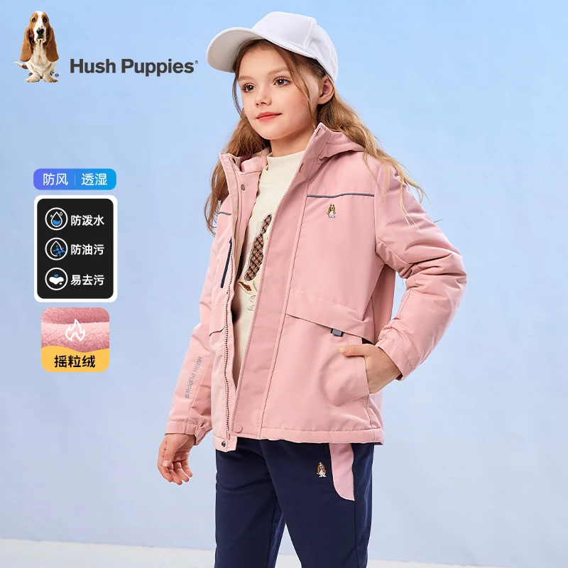 【摇粒绒厚外套】暇步士童装冬新款三防透湿保暖加绒风衣外套