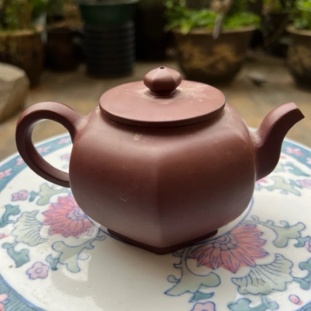 六方宫灯原矿老料紫砂壶茶壶
