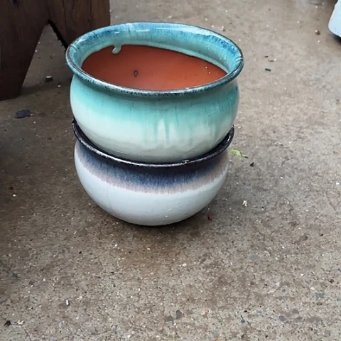 口19高12瑕疵两个盆。