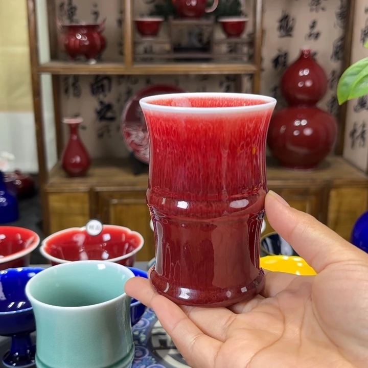 喻***哥景德镇陶瓷浅行大竹节杯福利