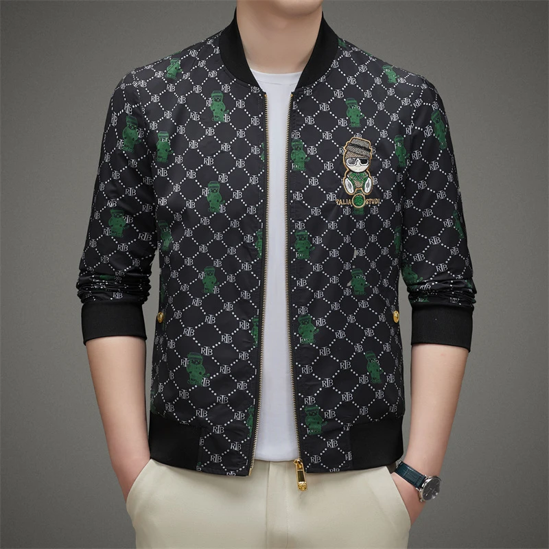 【专柜畅销款】夹克2024秋季新款时尚商务休闲爸爸装茄克衫百搭外套