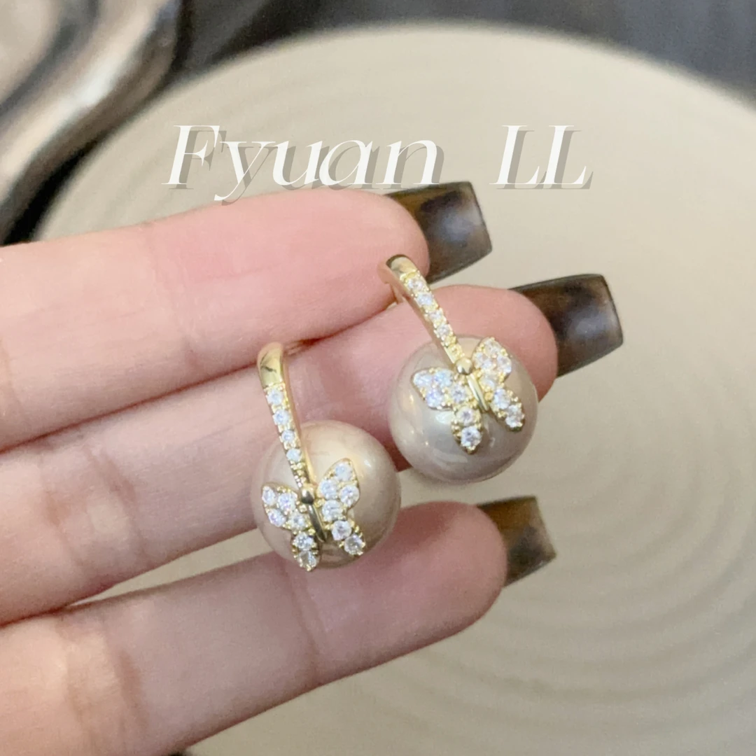 铜合金耳饰 [有耳夹]蝴蝶结耳钉爆款高级感精致独特耳环轻奢气质