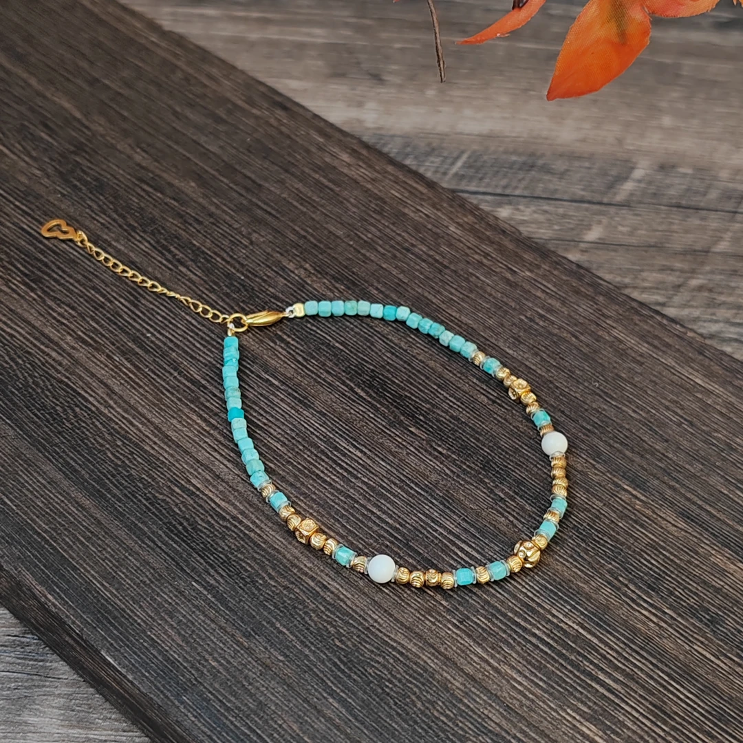 绿松石设计款单圈手链