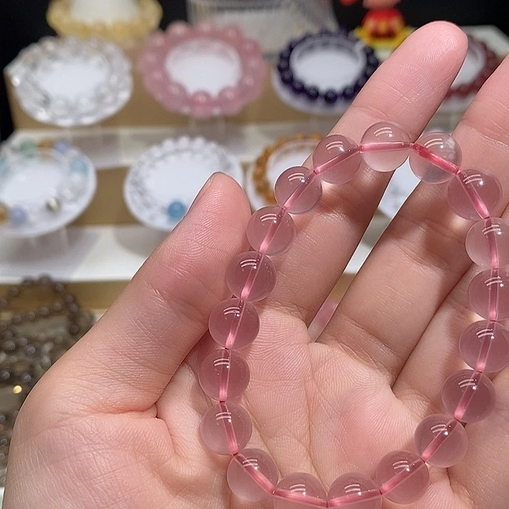 水晶未镶嵌手链粉水晶手链