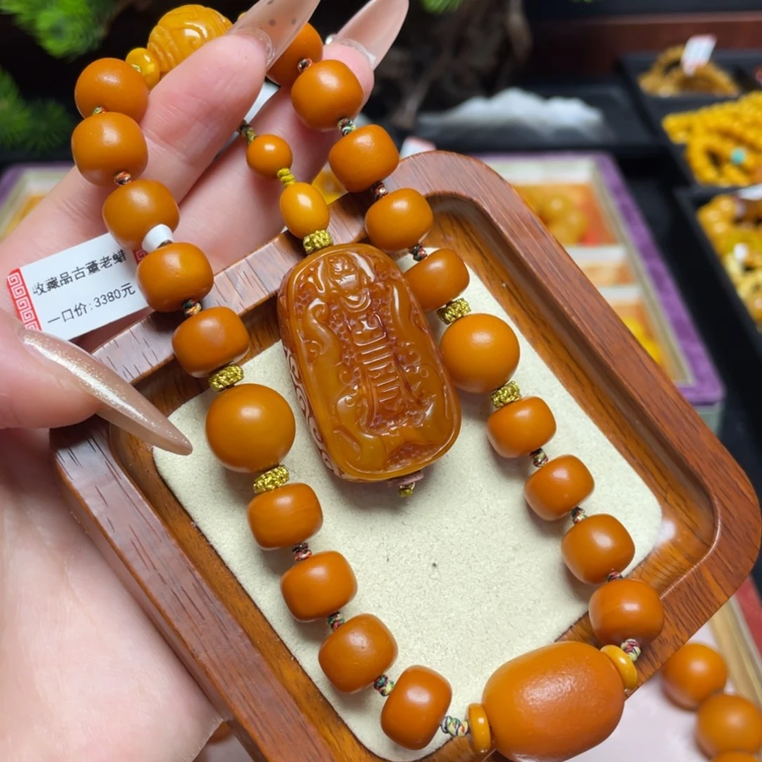 蜜蜡手链未镶嵌手持