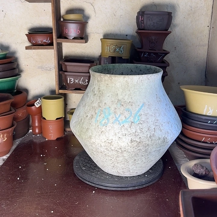 宜兴紫砂花盆，手工制作