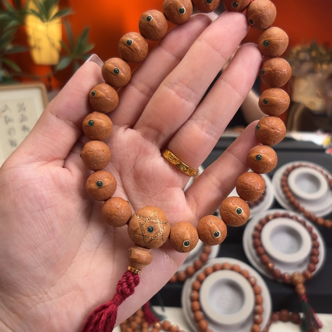 凤眼菩提手串13毫米镶嵌玛n