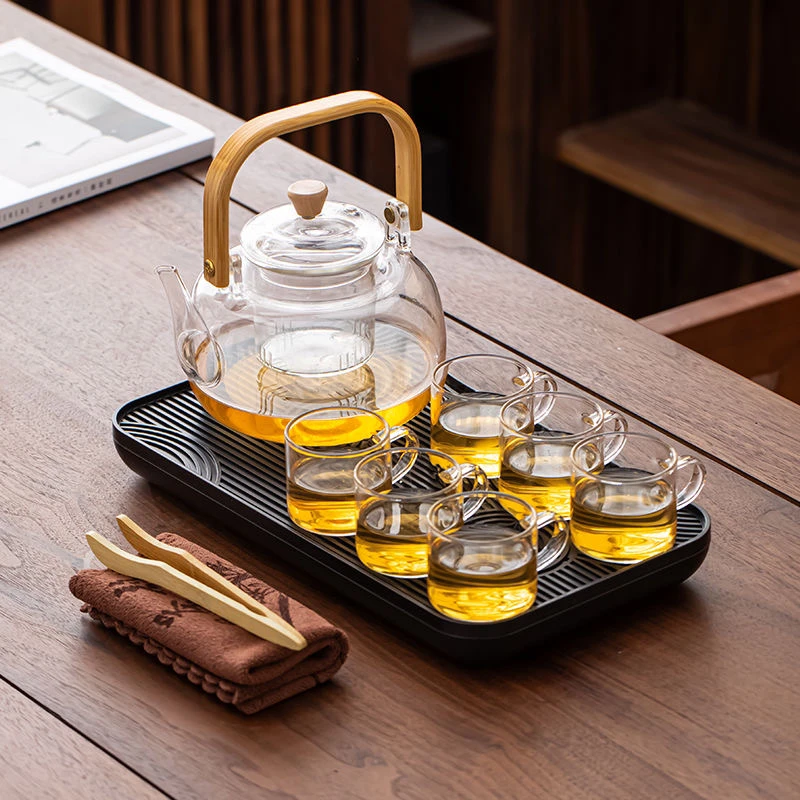 C41 旅行茶具套装明火烧水壶一壶六杯带茶盘